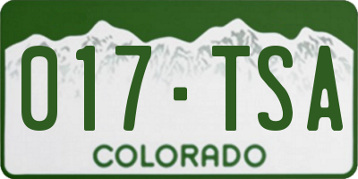 CO license plate 017TSA