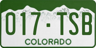 CO license plate 017TSB