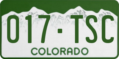 CO license plate 017TSC