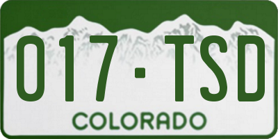 CO license plate 017TSD