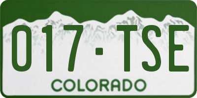 CO license plate 017TSE