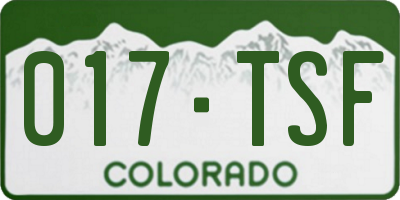CO license plate 017TSF