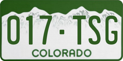 CO license plate 017TSG