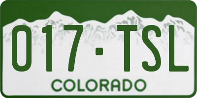 CO license plate 017TSL