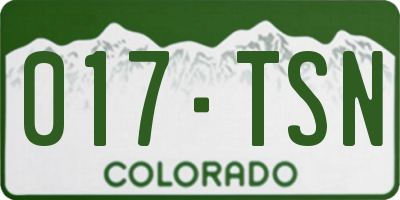 CO license plate 017TSN