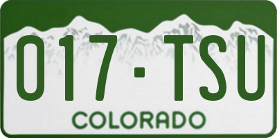 CO license plate 017TSU