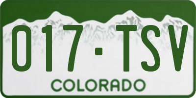CO license plate 017TSV