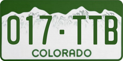 CO license plate 017TTB