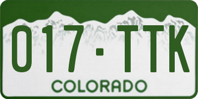 CO license plate 017TTK