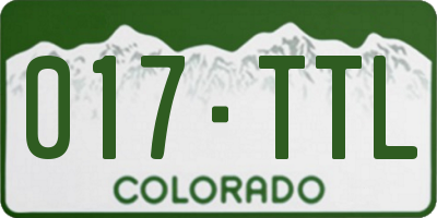 CO license plate 017TTL
