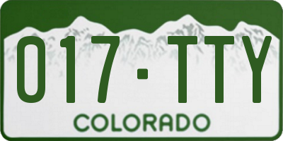 CO license plate 017TTY