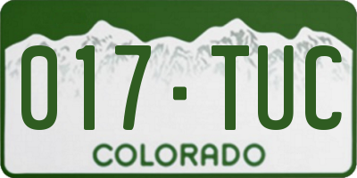 CO license plate 017TUC