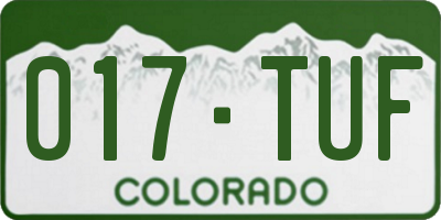 CO license plate 017TUF