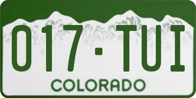 CO license plate 017TUI