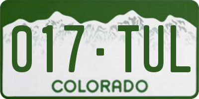 CO license plate 017TUL
