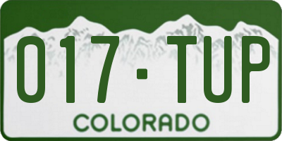 CO license plate 017TUP