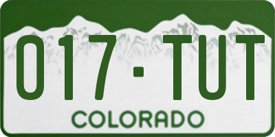 CO license plate 017TUT