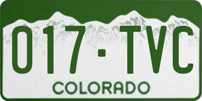 CO license plate 017TVC
