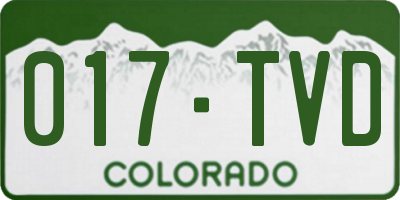CO license plate 017TVD