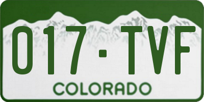 CO license plate 017TVF