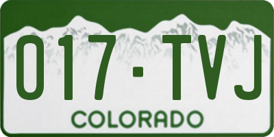 CO license plate 017TVJ