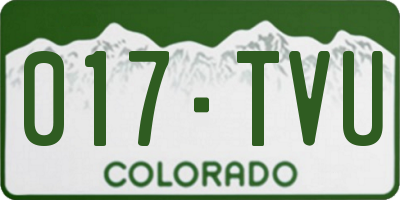CO license plate 017TVU