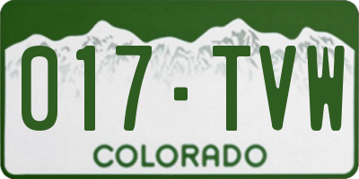 CO license plate 017TVW