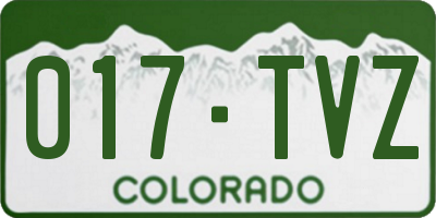 CO license plate 017TVZ