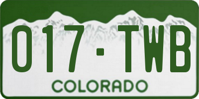 CO license plate 017TWB