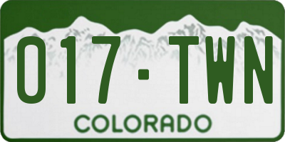 CO license plate 017TWN