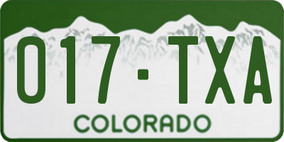 CO license plate 017TXA