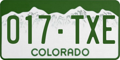 CO license plate 017TXE