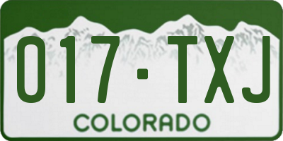 CO license plate 017TXJ