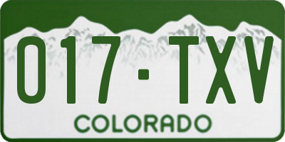 CO license plate 017TXV