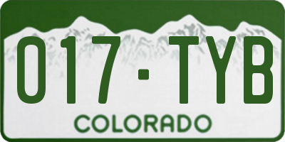 CO license plate 017TYB