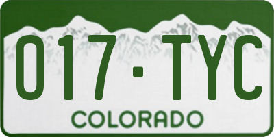 CO license plate 017TYC