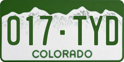 CO license plate 017TYD