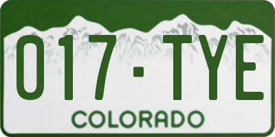 CO license plate 017TYE