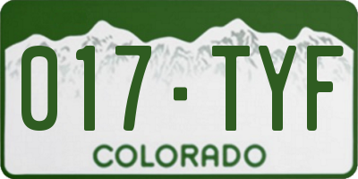 CO license plate 017TYF