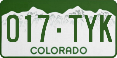 CO license plate 017TYK