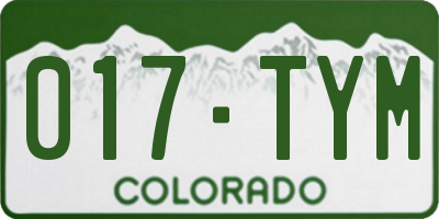 CO license plate 017TYM