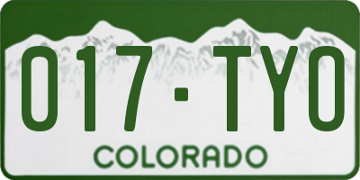 CO license plate 017TYO