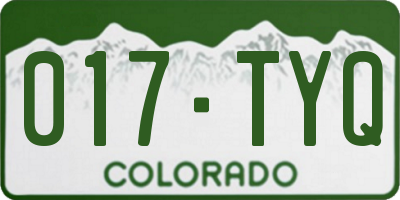 CO license plate 017TYQ