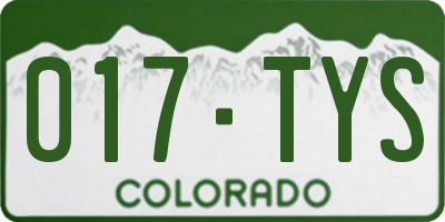 CO license plate 017TYS