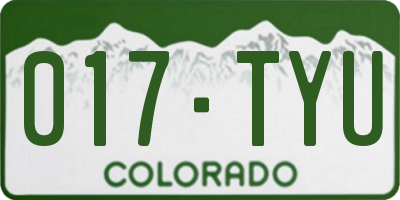 CO license plate 017TYU