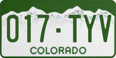 CO license plate 017TYV