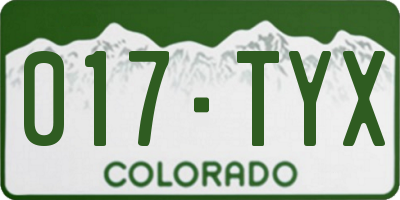 CO license plate 017TYX