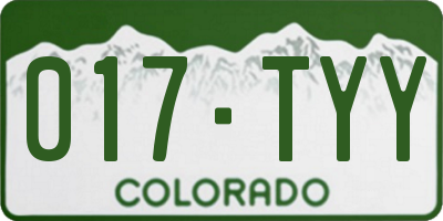CO license plate 017TYY