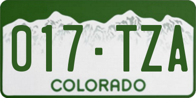 CO license plate 017TZA