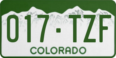 CO license plate 017TZF
